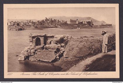 Vintage postcard EGYPT Aswan Cleopatra Bath and Island Elephantine
