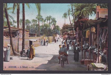 Vintage postcard EGYPT Aswan Street Scene
