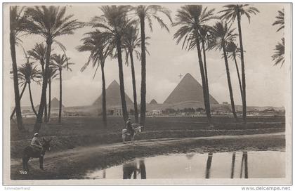 CPA - AK Kairo Blick Pyramiden Cairo Caire Pyramides Gizeh Egypt Egypte Ägypten Afrique Africa Afrika Timbre