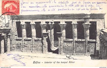 Egypt - EDFOU - Interior of the temple of Athor - Publ. Lichtenstern & Harari 308