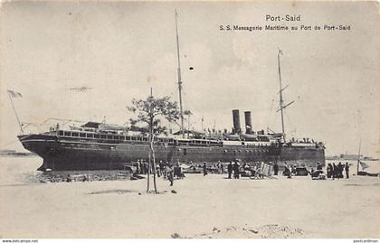 Egypt - PORT-SAÏD - Messageries Maritimes liner in port - Publ. Ephtimios Frères