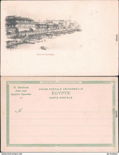 Postcard Port Said بورسعيد (Būr Saʻīd) Quai de Port Said 1908