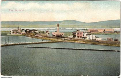 Egypte - Suez - Vue de Suez - Carte postale vierge