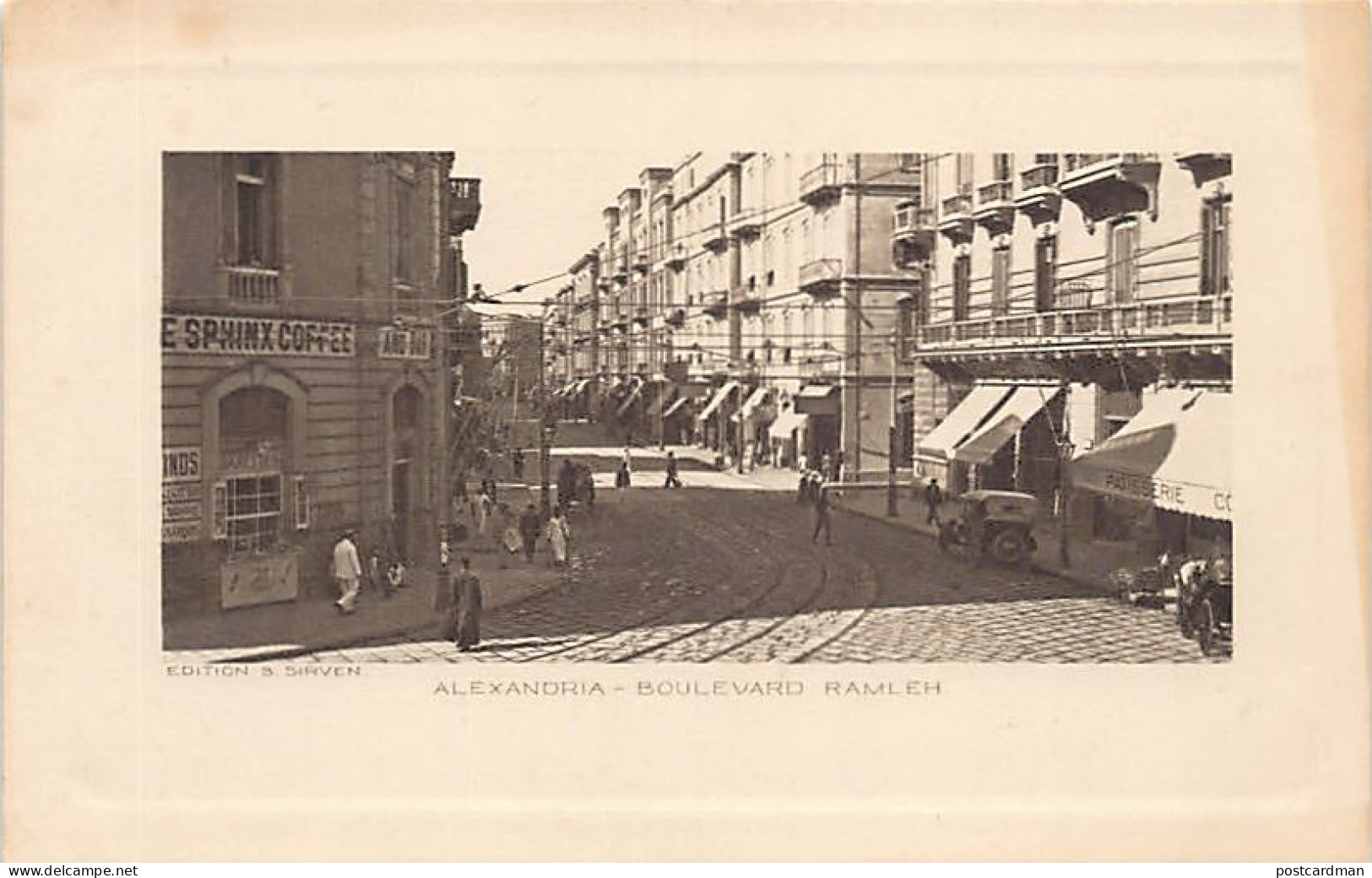 Egypt - ALEXANDRIA - Boulevard Ramleh - The Sphynx Coffee - Publ. B. Sirven