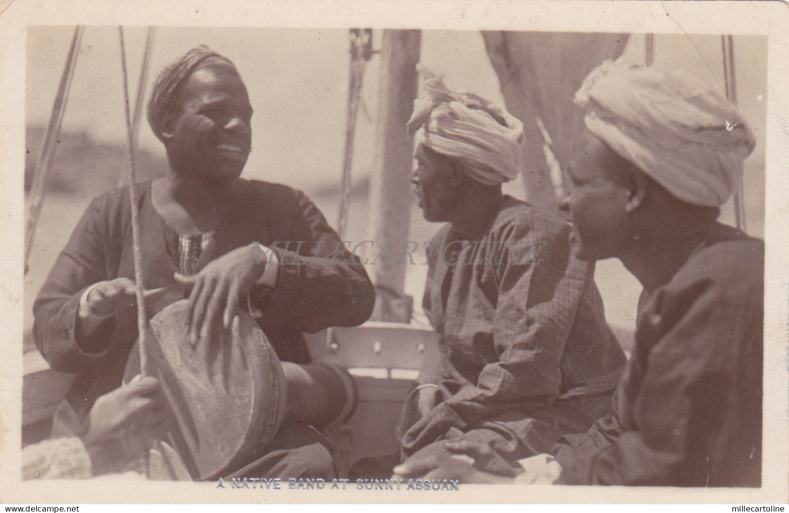 EGYPT - Assuan, A Native Band, Photo Postcard
