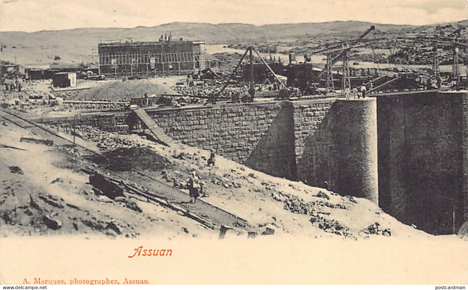 Egypt - ASWAN - Construction of the dam - Publ. A. Marques