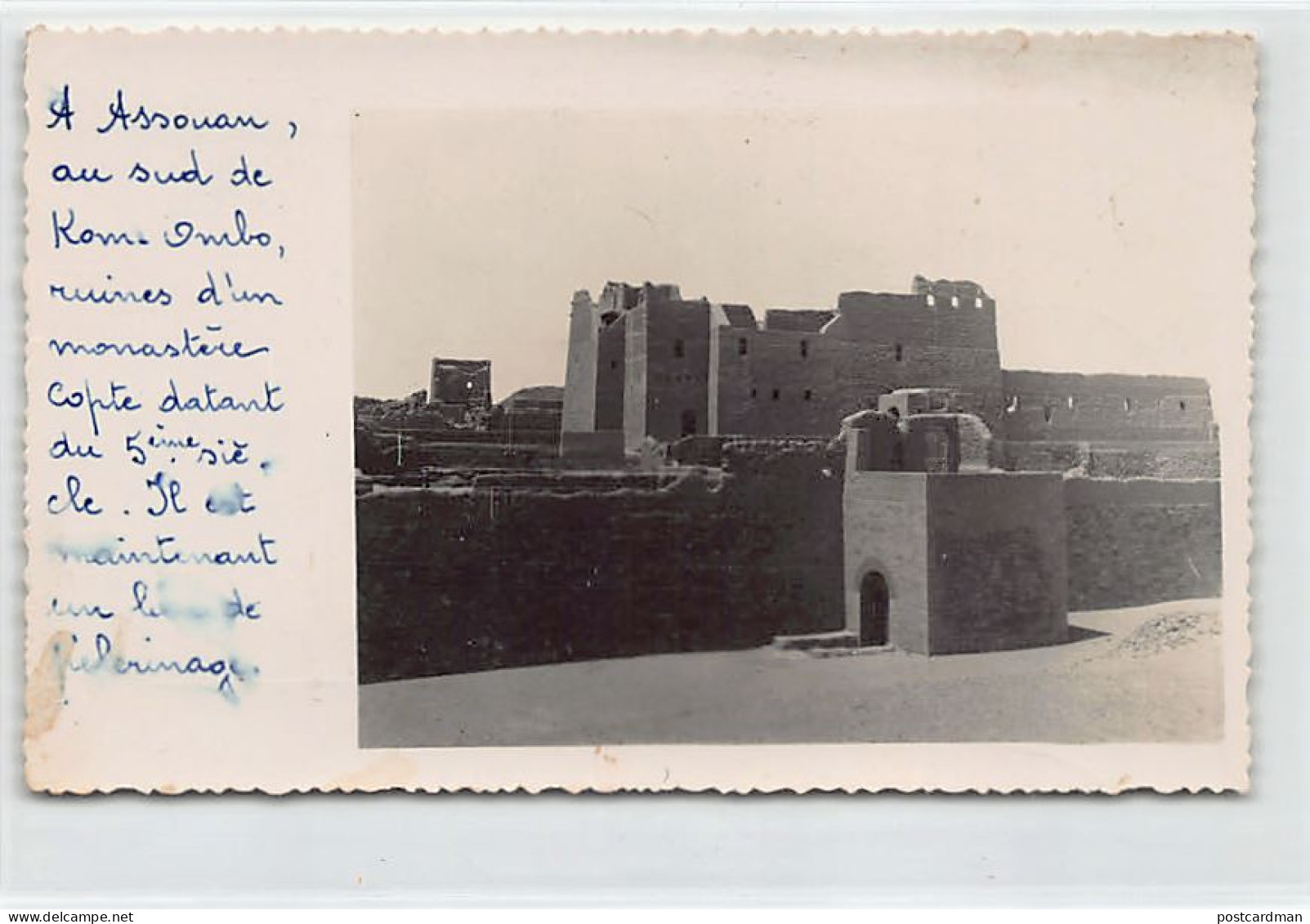 Egypt - ASWAN - Ruins of a coptic monastery - REAL PHOTO Year 1955