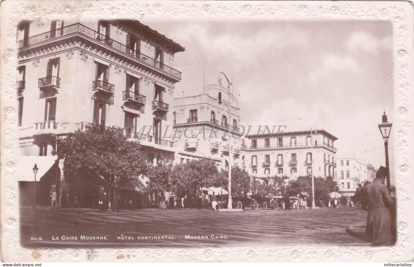 EGYPT - Cairo, Modern Cairo, Hotel Continental, Embossed Postcard