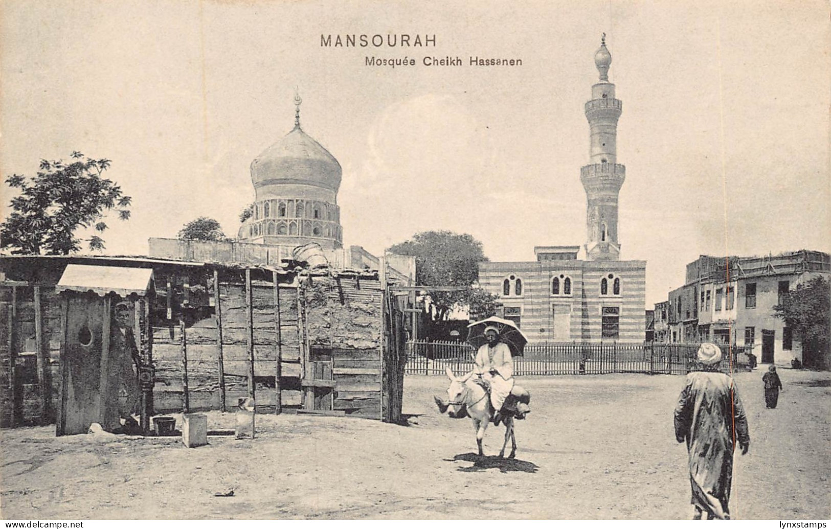 Egypt Mansourah Mosquee Cheikh Hassanen Mosque Native vintage postcard B932