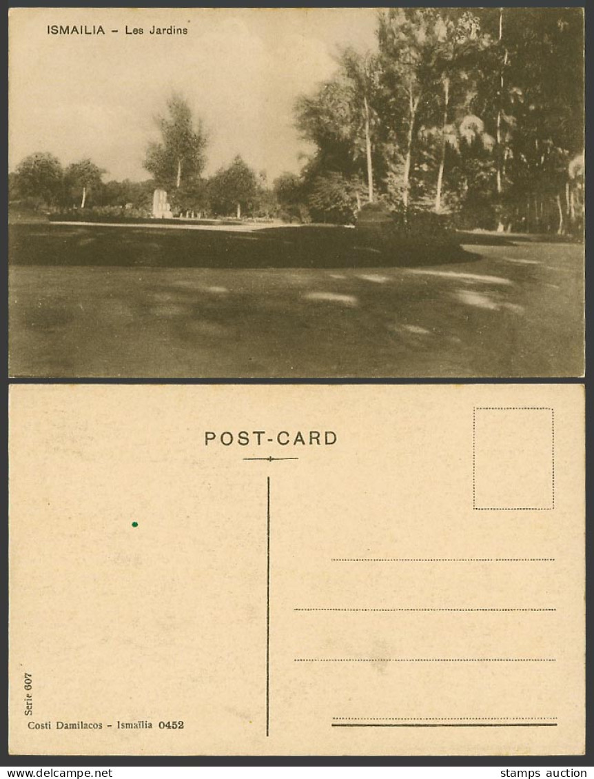 Egypt Old Postcard Ismailia, Les Jardins, Gardens, Costi Damilacos Ismailia 0452