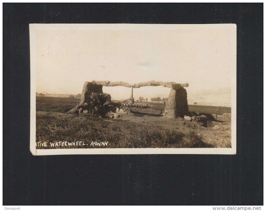 Egypt PPC Aswan Native Waterwheel 1925