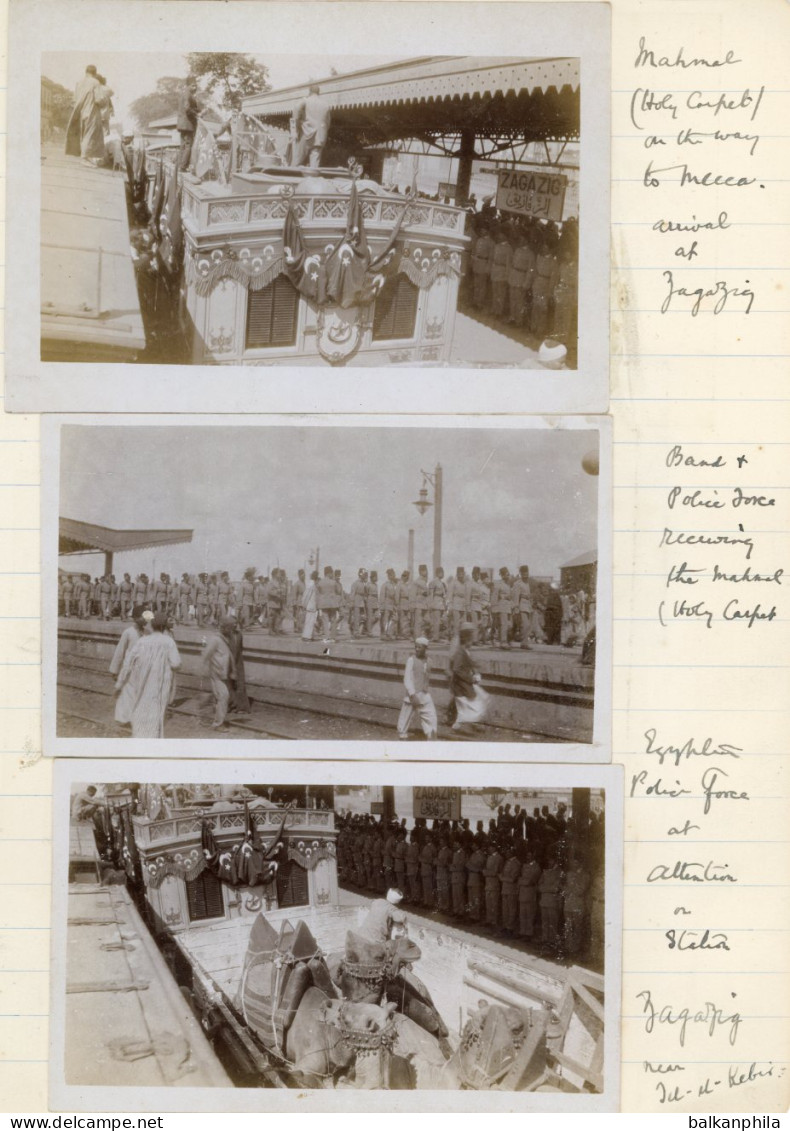 Egypt Zagazig Holy Carpet Kiswa Train to Mecca 1917 six photos
