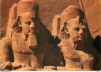 CPM Abou Simbel Rock Temple of Ramses ii Partial view of the Gigantic statues