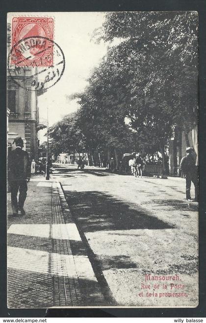 +++ CPA - Afrique - Egypte - MANSOURAH - Rue de la Poste et de la Promenade    //
