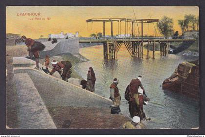 Vintage postcard EGYPT Damanhur Nile Bridge 1910