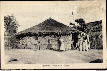 CPA Dschibuti Dschibuti, Toucoules aus dem Landesinneren