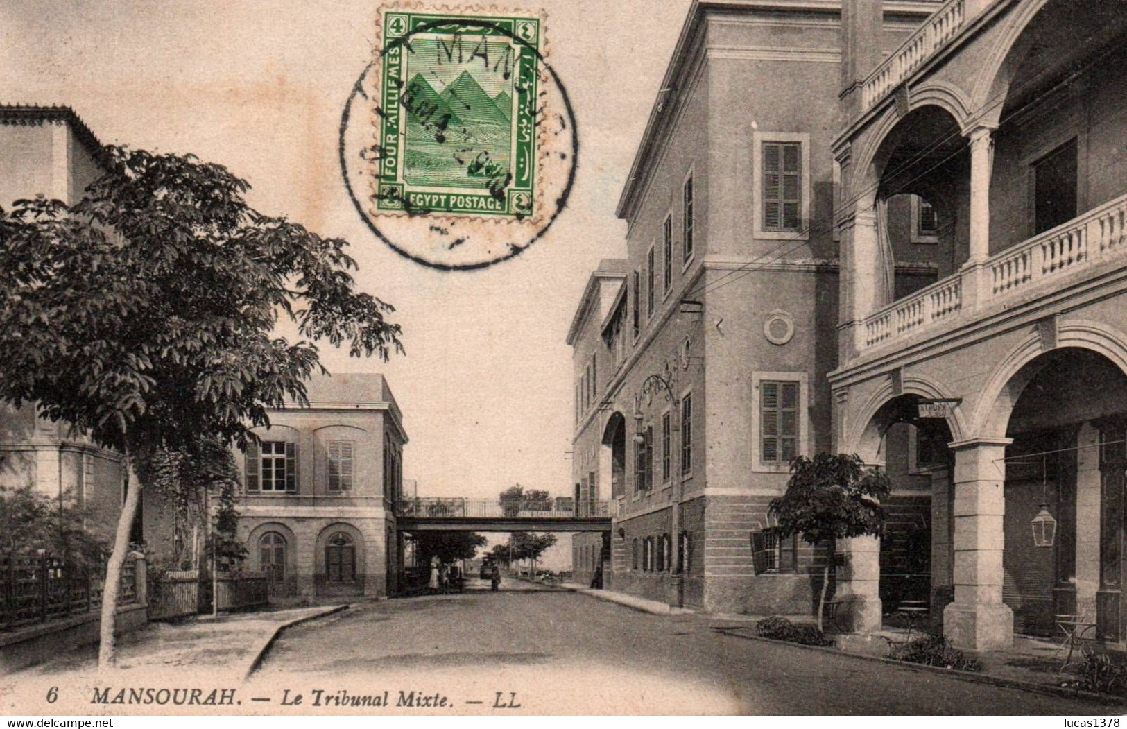 EGYPTE / MANSOURAH / LE TRIBUNAL MIXTE / BEL AFFRANCHISSEMENT ET TRES BEAU TAMPON A VOIR