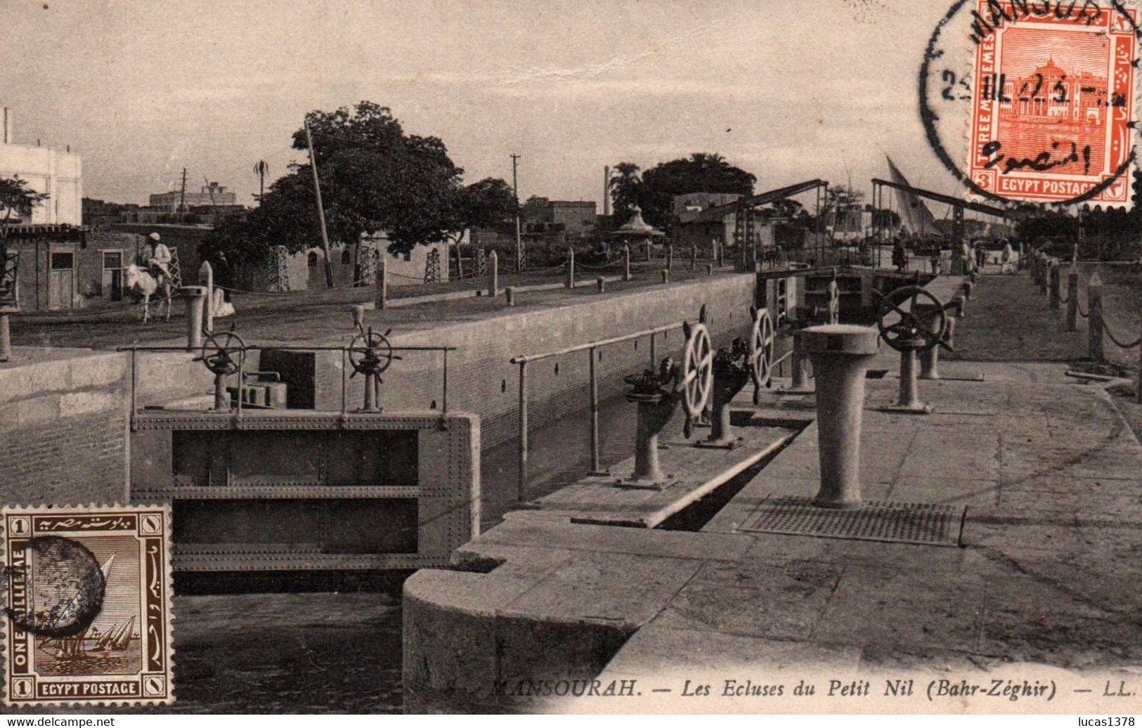 EGYPTE / MANSOURAH / LES ECLUSES DU PETIT NIL / BAHR ZEGHIR / BEAU TAMPON  RECP TARAPATSOPOULOS