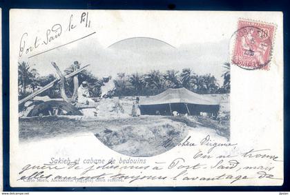 cpa d' Egypte  Sakieh et cabane de Bédouins   SE20-19
