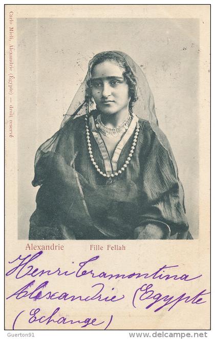( CPA EGYPTE )  ALEXANDRIE  /  Fille Fellah  -