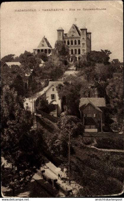 CPA Antananarivo Tananarive Madagaskar, Madagaskar, Rue du Colonel-Gillon, Gebäude, Bäume, Straße