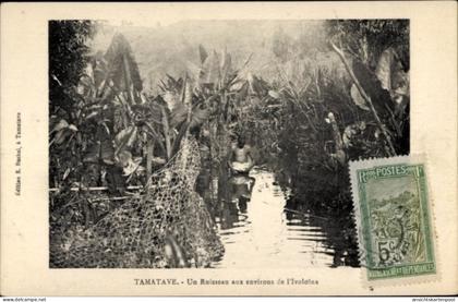 CPA Toamasina Tamatave Madagaskar, Schilfrohr, Ruisseau, Madagaskar, Menschen, Natur