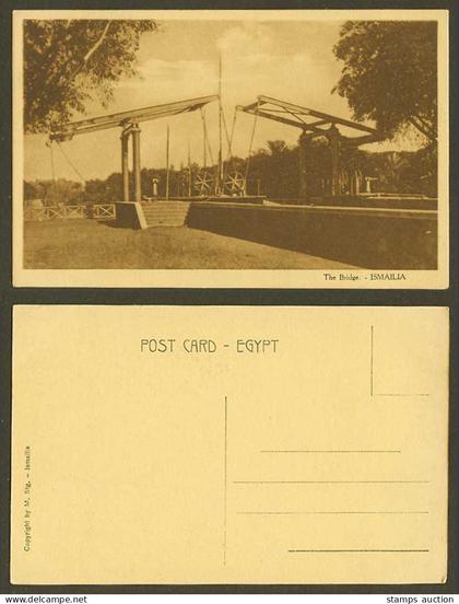 Egypt Old Postcard Ismailia, The Bridge, Wheels, Steps Stairs - M. Stg. Ismailia