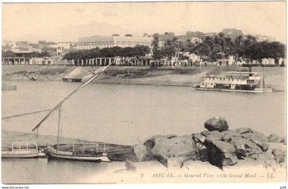 Egypte - Assouan - General view with Grand Hôtel - Carte Postale vierge
