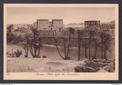 Vintage postcard EGYPT Aswan Philae before Inundation