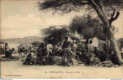 CPA Dire Dawa Daoua Äthiopien, Heumarkt