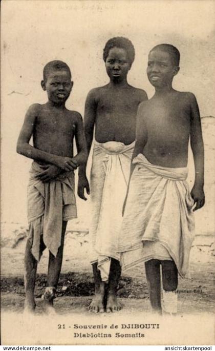 CPA Djibouti Dschibuti, Diablotins Somalis, Jungen