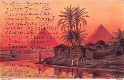 Künstler-Ansichtskarte Friedrich Perlberg: Pyramiden von Gizeh
