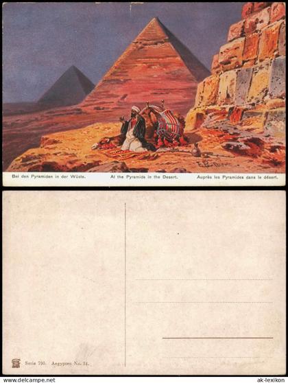 Kairo القاهرة At the Pyramids in the Desert Pyramiden in der Wüste 1910