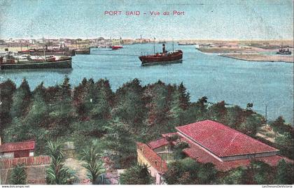 EGYPTE - Port Said - Port - animé - colorisé - transport maritime - Copyright L & H - Carte postale ancienne
