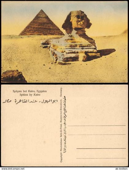 Postcard Kairo القاهرة Pyramide & Sphynx bei Kairo Egypten 1910