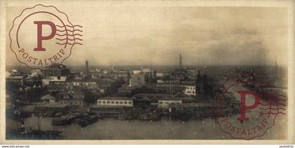 EGIPTO. EGYPTE. EGYPT. RPPC. PORT SAID. PANORAMA. 15X7CM FOTOGRAFICA