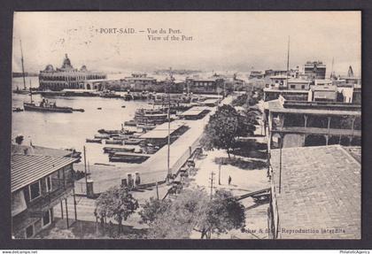 Vintage postcard EGYPT Port Said Port view 1924