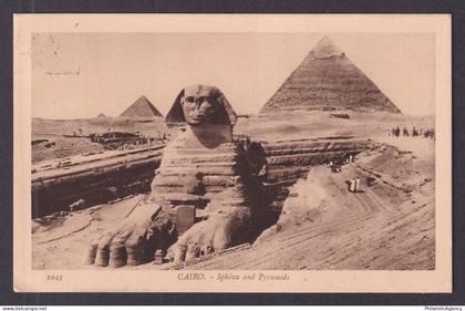 Vintage postcard EGYPT Cairo Sphinx and Pyramids