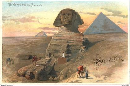 Egypt - The Sphynx an the Pyramids - Litho