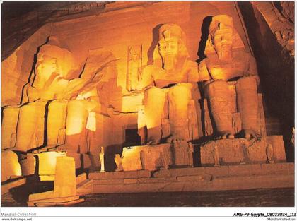 AMGP9-0951-EGYPTE - ABU-SIMBEL TEMPLE - illuminated by night
