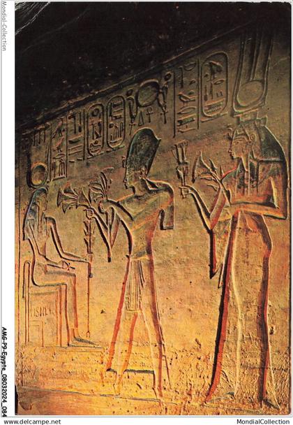 AMGP9-0937-EGYPTE - ABOU SIMBEL - Ramsès II sacrifiant la déesse hathor