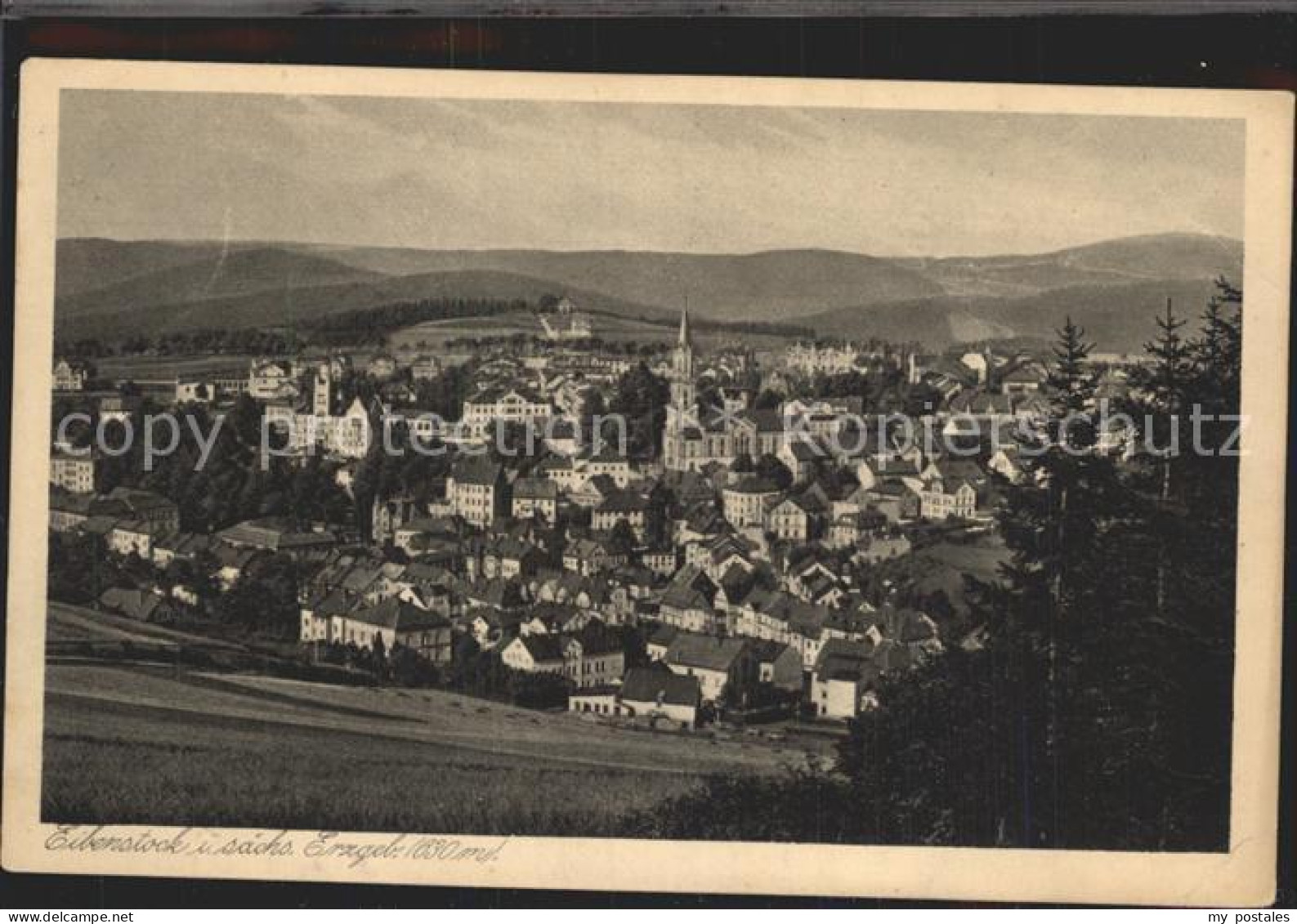 Eibenstock Panorama Kupfertiefdruck