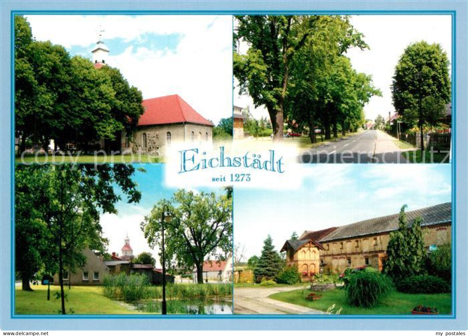 Eichstaedt Gemeinde Oberkraemer Kirche Am Eichenweg Teich Eichenring Taubenturm