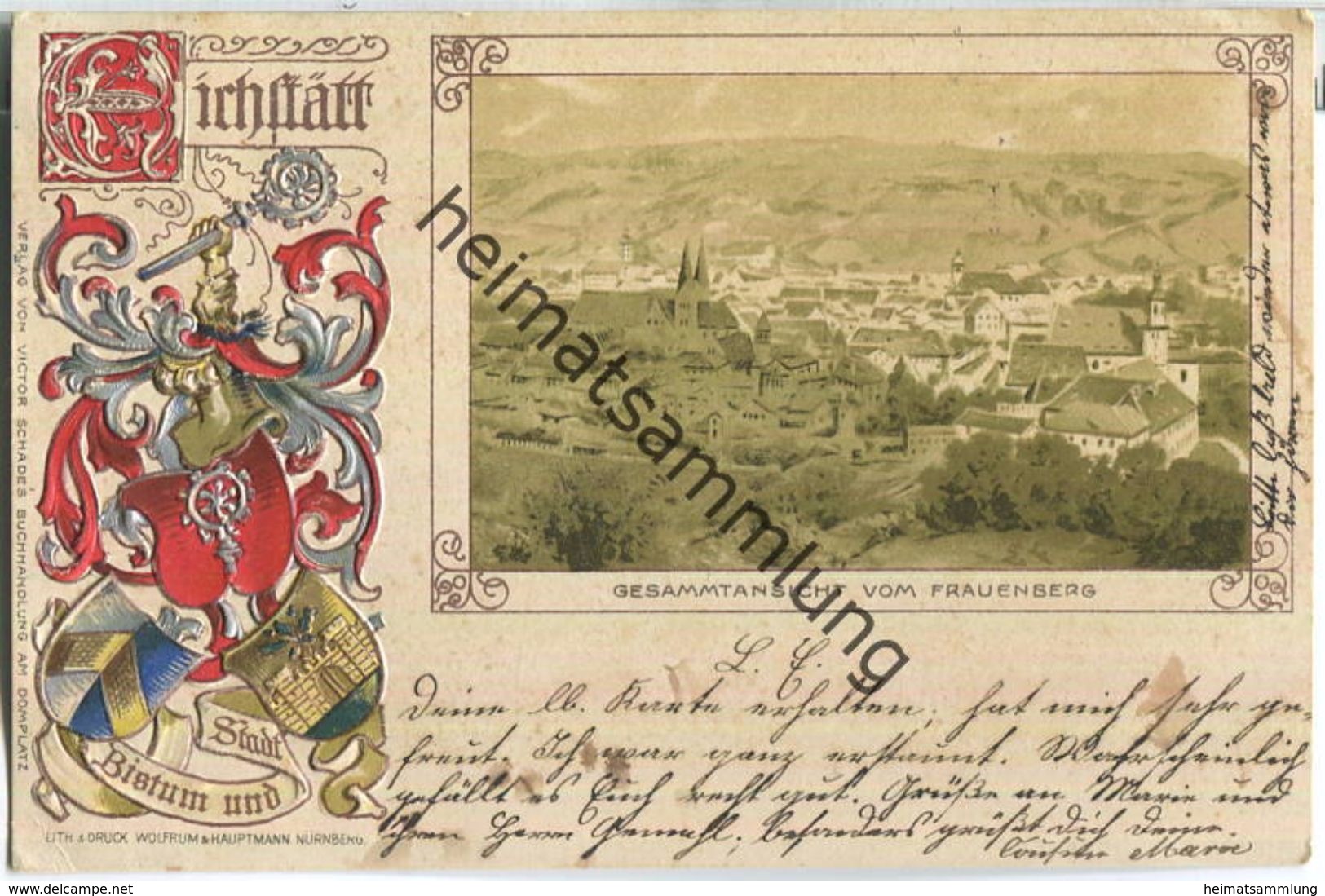 Eichstätt - Gesamtansicht - Prägedruck