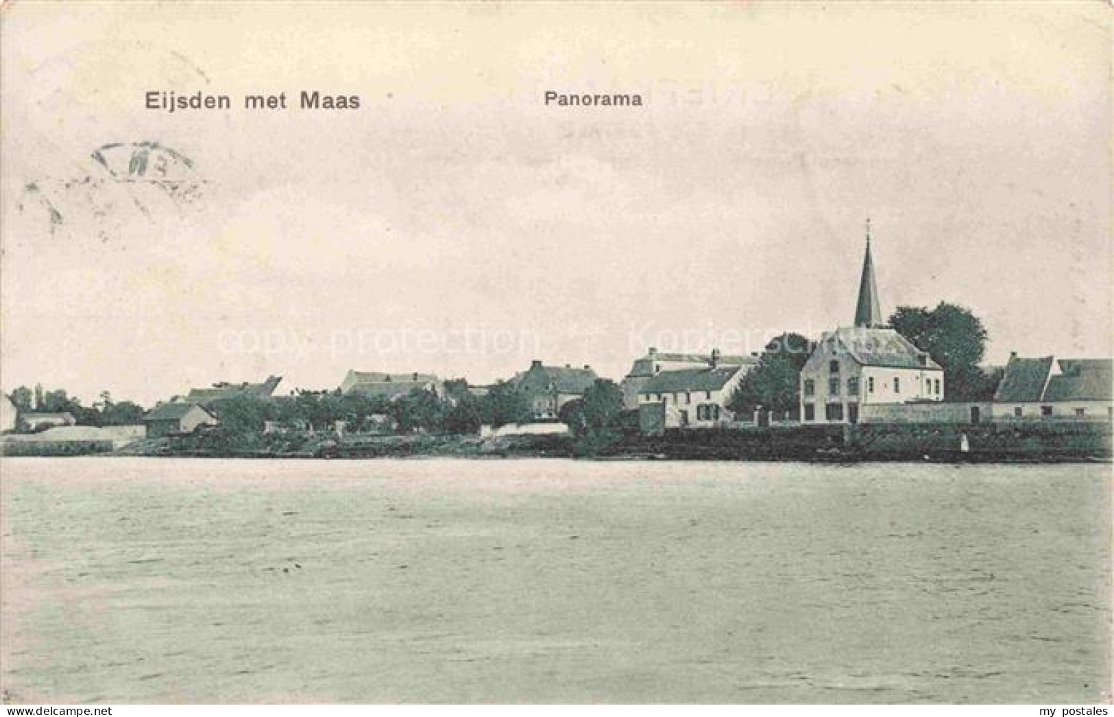 Eijsden Zeeland NL Panorama met Maas