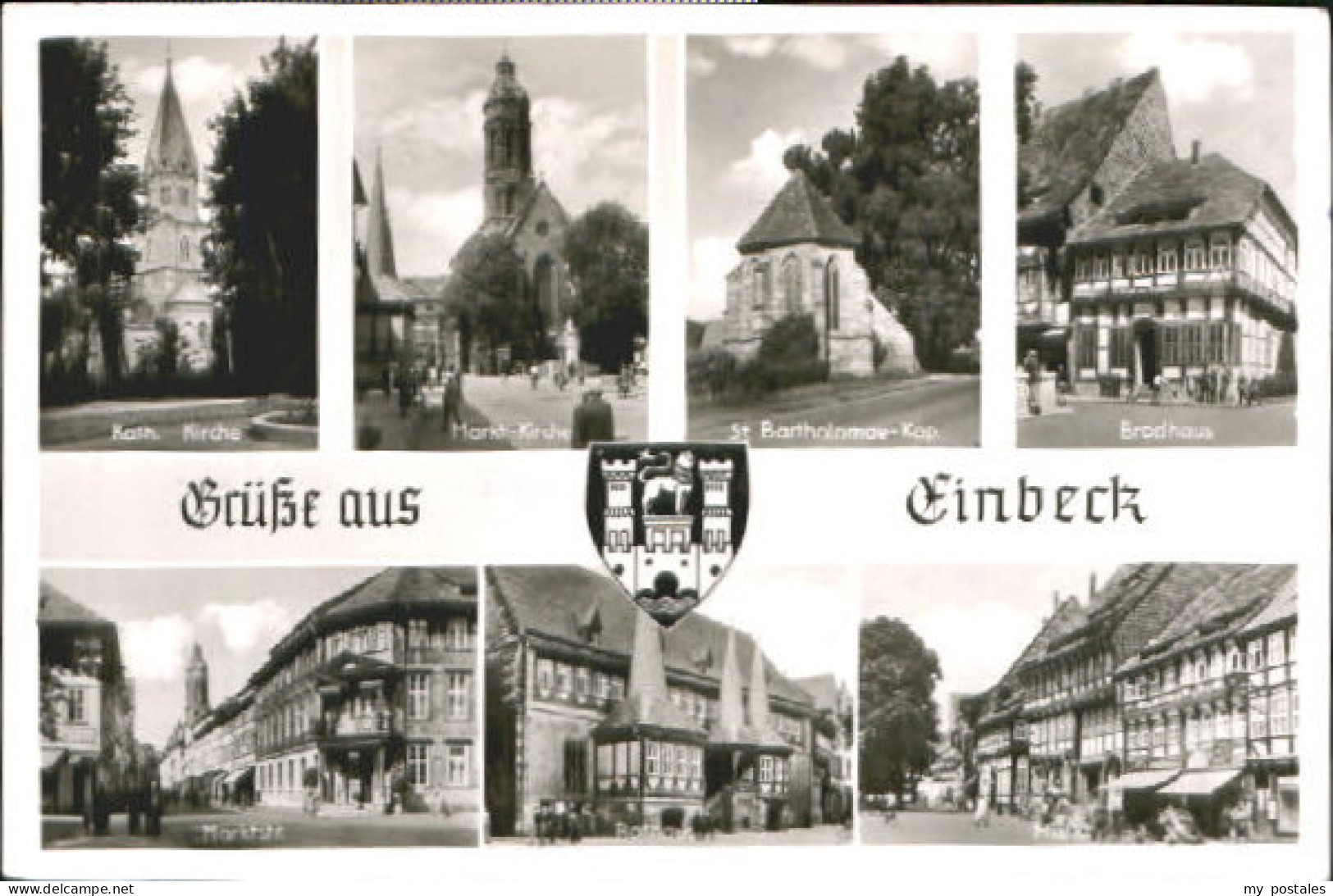 Einbeck Niedersachsen Einbeck Kirche Rathaus Markt x 1953