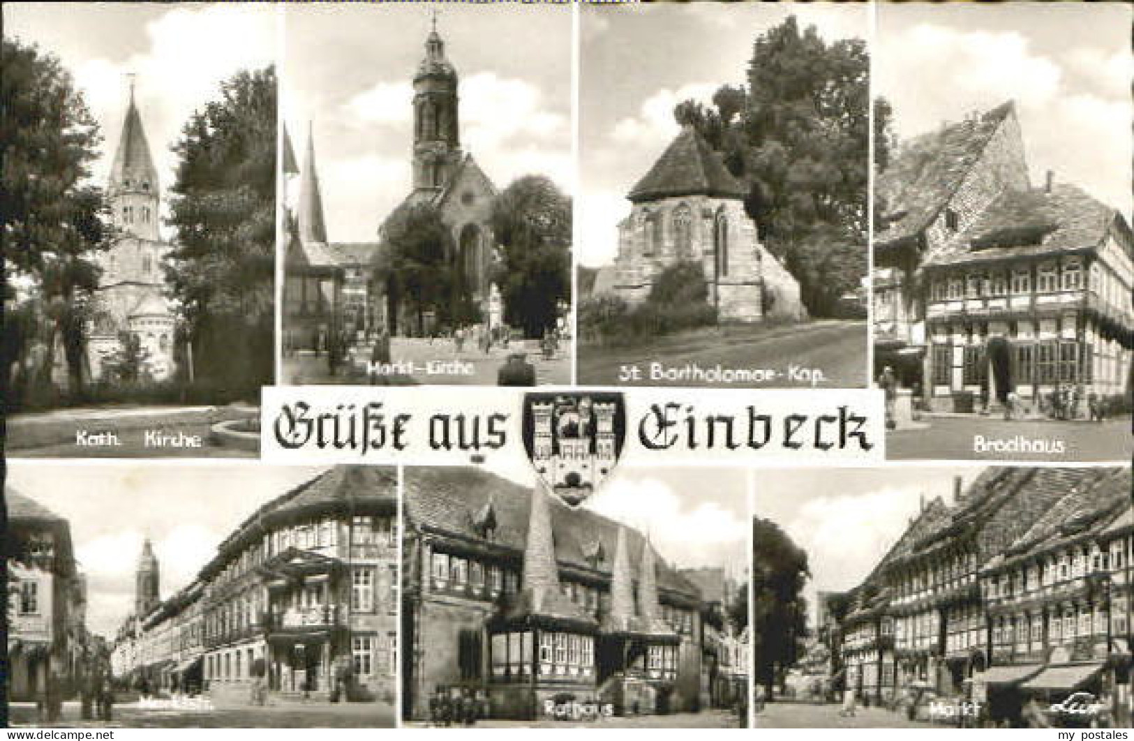 Einbeck Niedersachsen Einbeck Kirche Rathaus Markt x 1957