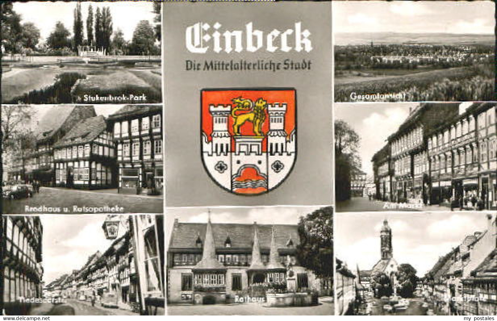 Einbeck Niedersachsen Einbeck Park Apotheke Rathaus Markt x 1958