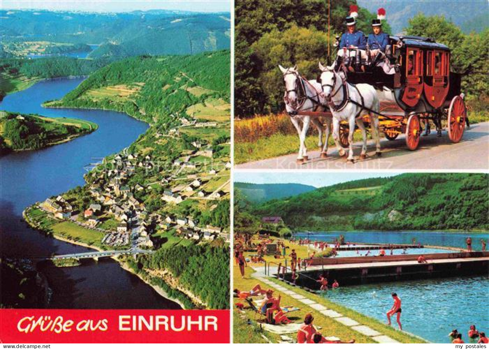 Einruhr Eifel Simmerath NRW Fliegeraufnahme Postkutsch Schwimmbad