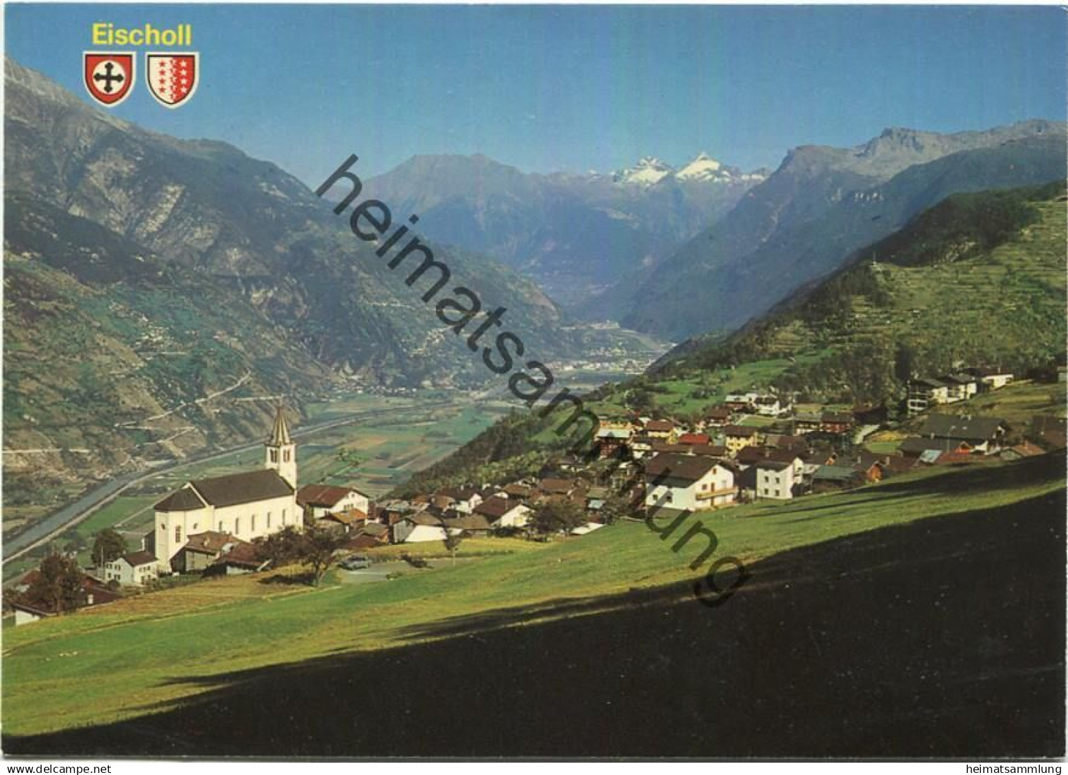 Eischoll - Rhonetal - AK Grossformat - Verlag Klopfenstein Adelboden gel. 1978